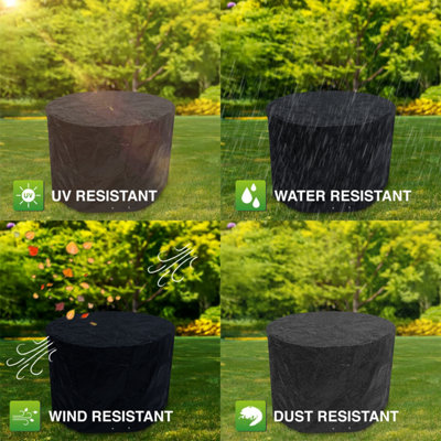 Woodside Small Round Patio Set Cover BLACK - 5
