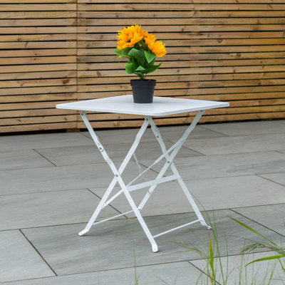 Woodside Square Folding Metal Side Table - 5