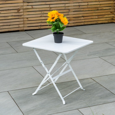 Woodside Square Folding Metal Side Table - 6