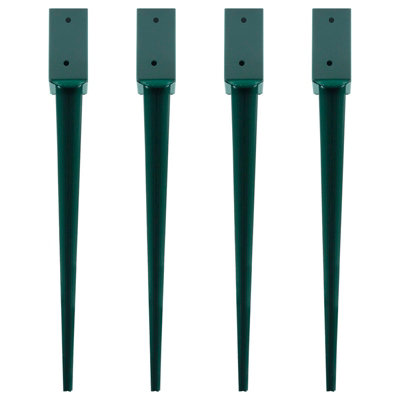 Woodside Steel Fence Post Holders/Ground Stakes, 75mm/3inch Square ...