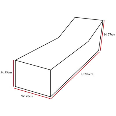 Woodside Sun Lounger Cover BLACK