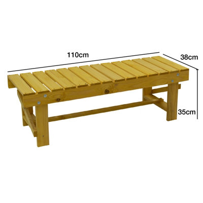Woodside Wiverton 2 Seater Wooden Garden Bench - 7