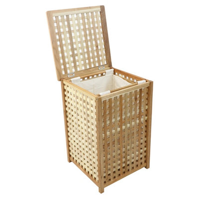 Woodside Wood Lattice Laundry Bin