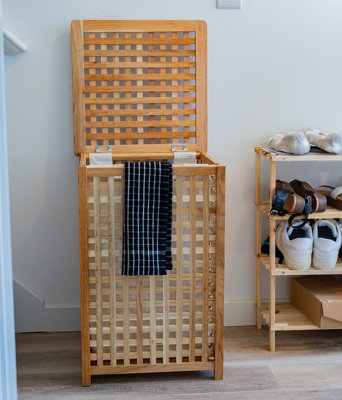 Woodside Wood Lattice Laundry Bin