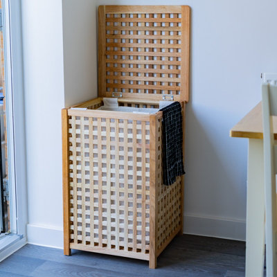 Woodside Wood Lattice Laundry Bin - 3
