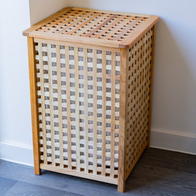 Woodside Wood Lattice Laundry Bin - 4
