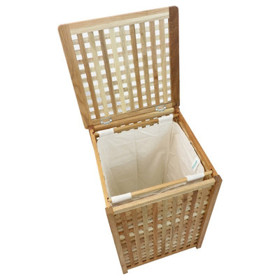 Woodside Wood Lattice Laundry Bin - 6