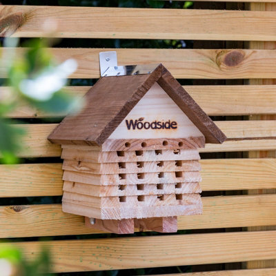 Woodside Wooden Garden Bee House, Natural Bug/Insect Hotel, Outdoor ...