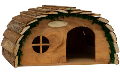Woodside Wooden Hedgehog House with Log Roof