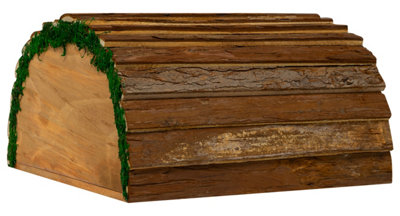 Woodside Wooden Hedgehog House with Log Roof - 3