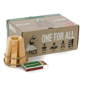 Woodson 6 x Natural Wood Eco Firelighters. No Kindling Required. Perfect for Lighting BBQs, Fire Pit, Outdoor Pizza Ovens