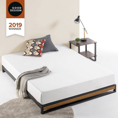 Woodstock Modern Wood & Black Metal Double Bed Frame | DIY at B&Q