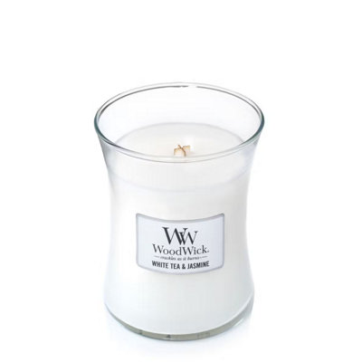 WoodWick White Tea Jasmine Medium Hourglass Candle