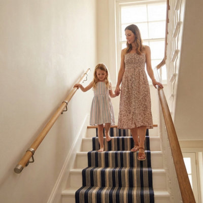 Woodworx Premium Solid Oak & Brushed Nickel 2.4m Indoor Stair Handrail Kit. Easy Install all in One Box - 5Yr Guarantee