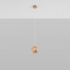 Woody Wood Natural 1 Light Classic Pendant Ceiling Light
