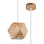 Woody Wood Natural 1 Light Classic Pendant Ceiling Light