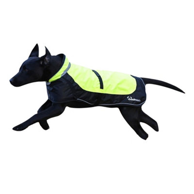 Animate Breathe Comfort Padded Fluorescent Yellow Hi Vis Dog Coat 26inch