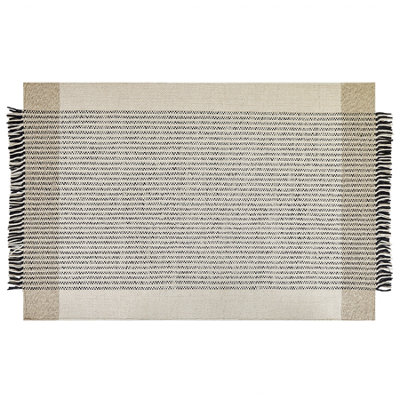 Wool Area Rug 140 x 200 cm Beige and Black DIVARLI