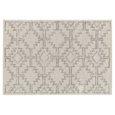 Wool Area Rug 140 x 200 cm Beige and Black URLA