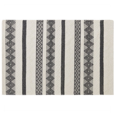 Wool Area Rug 140 x 200 cm Beige and Grey DAVUTLAR