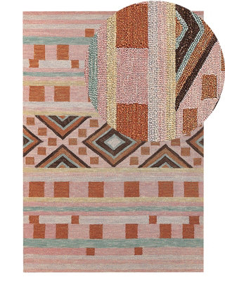 Wool Area Rug 140 x 200 cm Multicolour YOMRA