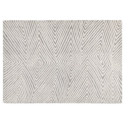 Wool Area Rug 140 x 200 cm White and Grey GOKSUN