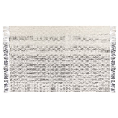 Wool Area Rug 140 x 200 cm White and Grey OMERLI | DIY at B&Q