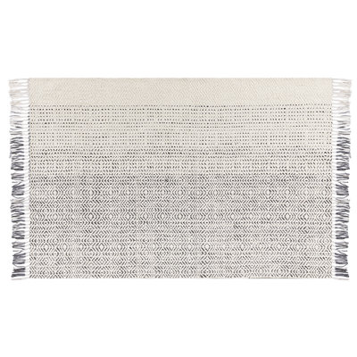 Wool Area Rug 140 x 200 cm White and Grey OMERLI