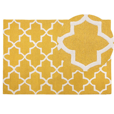 Wool Area Rug 140 x 200 cm Yellow SILVAN