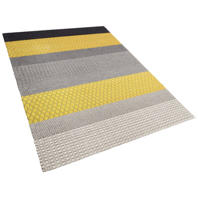 Wool Area Rug 160 x 220 cm Yellow and Grey AKKAYA