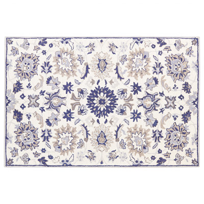 Wool Area Rug 160 x 230 cm Beige and Blue KUMRU