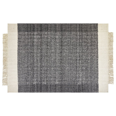 Wool Area Rug 160 x 230 cm Black and Off-White ATLANTI