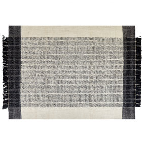 Wool Area Rug 160 x 230 cm Black and White KETENLI