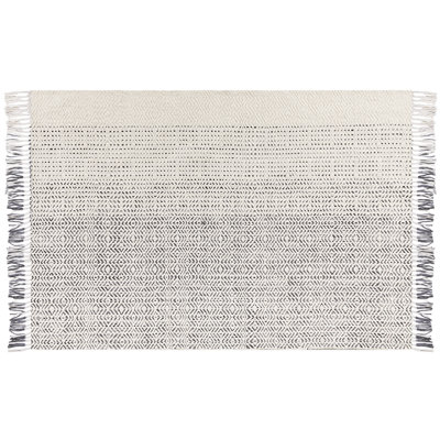Wool Area Rug 160 x 230 cm White and Grey OMERLI