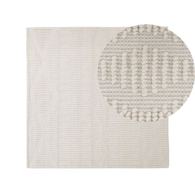 Wool Area Rug 200 x 200 cm Light Beige LAPSEKI