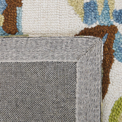 Wool Area Rug Leaves Motif 160 x 230 cm Multicolour KINIK