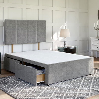 Wool Clay Platform Top Divan Bed Base 4FT Small Double with 2 End ...