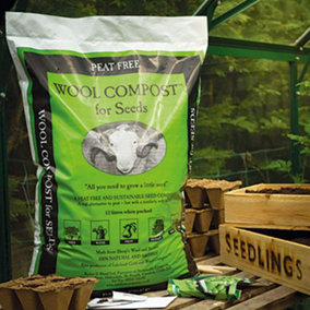 Wool Compost For Seeds (12 Litre - 3 Bags)