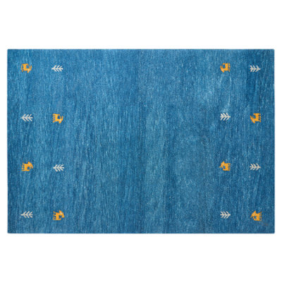 Wool Gabbeh Area Rug 140 x 200 cm Blue CALTI