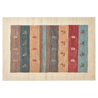 Wool Gabbeh Area Rug 140 x 200 cm Multicolour SARILAR