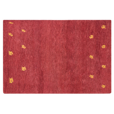 Wool Gabbeh Area Rug 140 x 200 cm Red YARALI