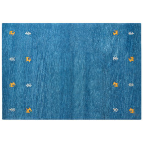 Wool Gabbeh Area Rug 160 x 230 cm Blue CALTI