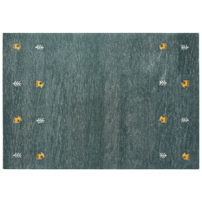 Wool Gabbeh Area Rug 160 x 230 cm Green CALTI