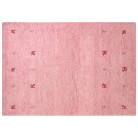 Wool Gabbeh Area Rug 160 x 230 cm Pink YULAFI
