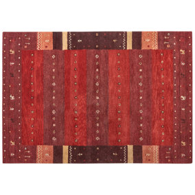 Wool Gabbeh Area Rug 160 x 230 cm Red SINANLI