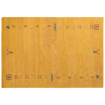 Wool Gabbeh Area Rug 160 x 230 cm Yellow AKALAN