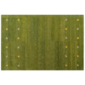 Wool Gabbeh Area Rug 200 x 300 cm Green YULAFI