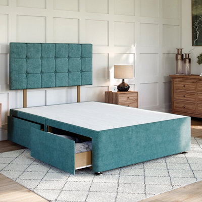 Wool Jade Platform Top Divan Bed No Storage Base 6FT Super King ...