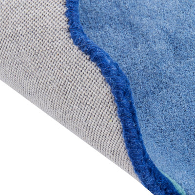 Wool Kids Rug Dinosaur 100 x 160 cm Blue TREX