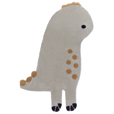 Wool Kids Rug Dinosaur 100 x 160 cm Grey DINO